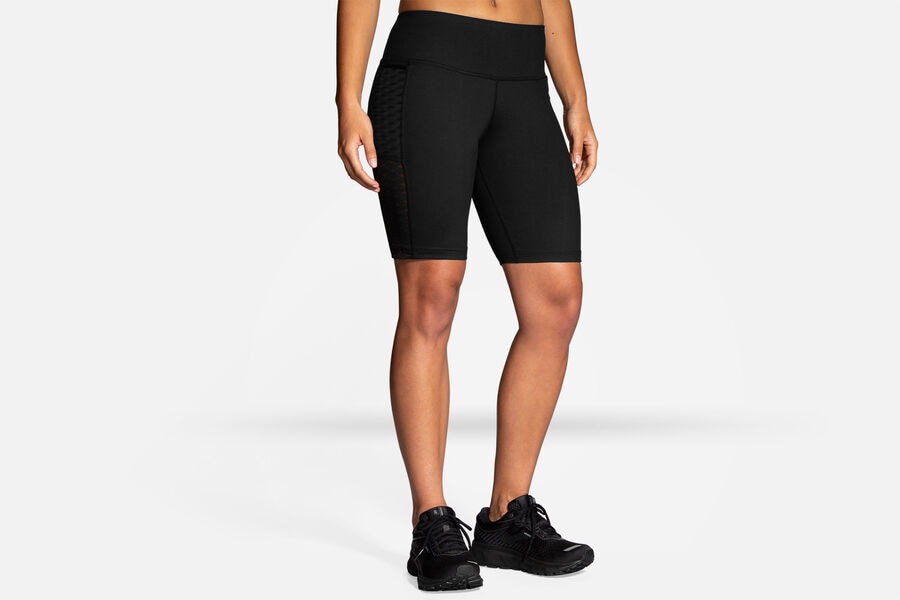 Womens Brooks Greenlight 9" Tight Bottoms Black | 863510-PKJ